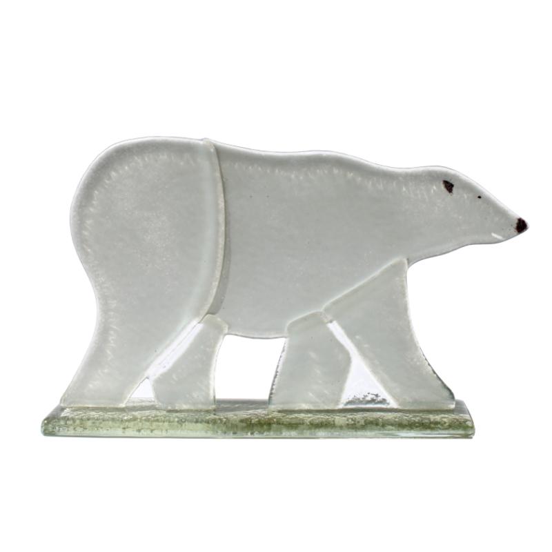 Tundra the Polar Bear Fused Glass