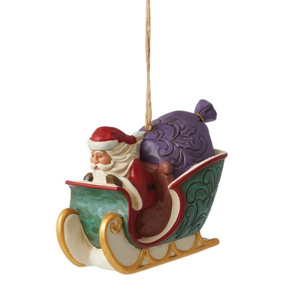 Twas the Night Before Christmas Santa in Sleigh Hanging Ornament - Heartwood Creek by Jim Shore from thetraditionalgiftshop.com