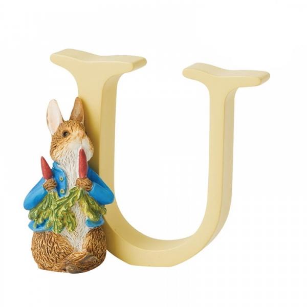 "U" Peter Rabbit with Radishes Alphabet Letter - Beatrix Potter from thetraditionalgiftshop.com