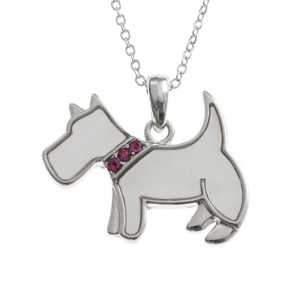 White Westie Mother of Pearl Shell Necklace
